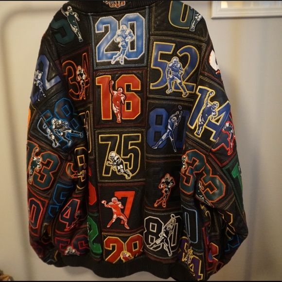 AL Wissam Genuine Leather Vintage MVP NFL Jacket - Picture 8 of 13